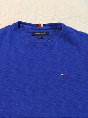 Tommy Hilfiger Men’s Long Sleeve Tee XS Royal Blue Slub Cotton